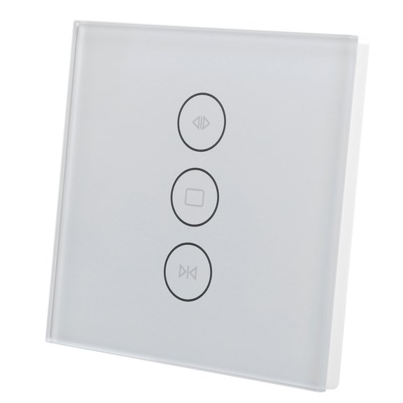 Panneau Tactile de Rideau, Prise UE 110-240V Fonction de Minuterie Télécommande via Application Interrupteur de Rideau Wi-Fi pour Appartement pour Tuya Blanc,Noir