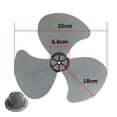 thumbnail image 1 of 16 Inch Household Plastic Fan Blade Three Leaves With Nut Cover For Pedestal Fan Table Fanner General Accessories, 1 of 9