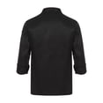 thumbnail image 3 of dPois Men Personalized Chef Coat With Hat Unisex Chef Jacket Kitchen Work Uniform Hotel Restaurant Workwear Black02 3XL, 3 of 7
