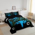 thumbnail image 3 of Erosebridal Video Gaming Bedding King Comforter Set,Blue Gamepad Comforter Sets King Size,Gamer Decoration,Reversible,Microfiber,3 Pieces, 3 of 8