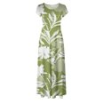 thumbnail image 4 of Robe d'Été pour Femmes 2024 Mode Grande Taille Col Rond Manches Courtes Imprimé Quotidien Décontracté Vintage Bohème Robe Maxi Rabais de 50 % Liquidation!, 4 of 5