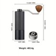 thumbnail image 1 of SNNROO 1pc  Black Color Manual Coffee Grinder  Hand Coffee Grinder with Internal Digital Adjustable Settings  Stainless Steel Conical Bur  Bean Grinder  for Coffee Kitchenware, 1 of 6
