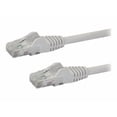 thumbnail image 1 of StarTech.com Câble Ethernet CAT6 de 4 Pi, RJ45 Sans Accroc 10 Gigabits 650 MHz Cordon de Pose PoE 100 W, CAT 6 Câble Réseau UTP 10 Gbe avec Soulagement des Taches, Blanc, Testé par Fluke/le Câblage Est Certifié UL/TA - Catégorie 6 - 24 AWG (N6PATCH4WH) - Câble de Pose - RJ-45 (m) vers RJ-45 (m) - 4 Pi - UTP - CAT 6 - Moulé,, 1 of 3