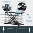 thumbnail image 4 of 80cm Desk Converter, Height Adjustable Sit-Stand Riser, Dual Monitor Laptop Workstation - AD-1 Black, 4 of 7