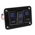 thumbnail image 4 of Panneau de Commutation à Bascule de Voiture, Panneau de Commutation RV de 3 Gangs DC12V à 24V 5PIN Imperméable à l'Eau avec des Boucles de PC pour Bus, 4 of 8