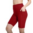 thumbnail image 1 of KIHOUT Women's High Waist Workout Shorts Butt Lifting Tummy Control Ruched Booty Running Yoga Shorts with Pockets, 1 of 1