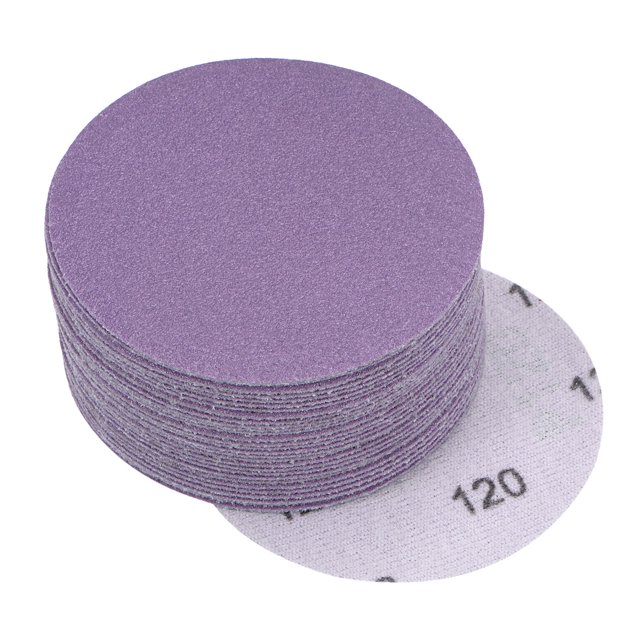 Unique Bargains 30 Pack 3-Inch Purple Sanding Discs 120 Grits Hook & Loop Professional Aluminum Oxide Sandpaper