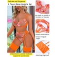 thumbnail image 3 of ORUYROP Brodé Floral, Armature, String, Porte-Jarretelles, Lingerie 4 Pcs, 3 of 7