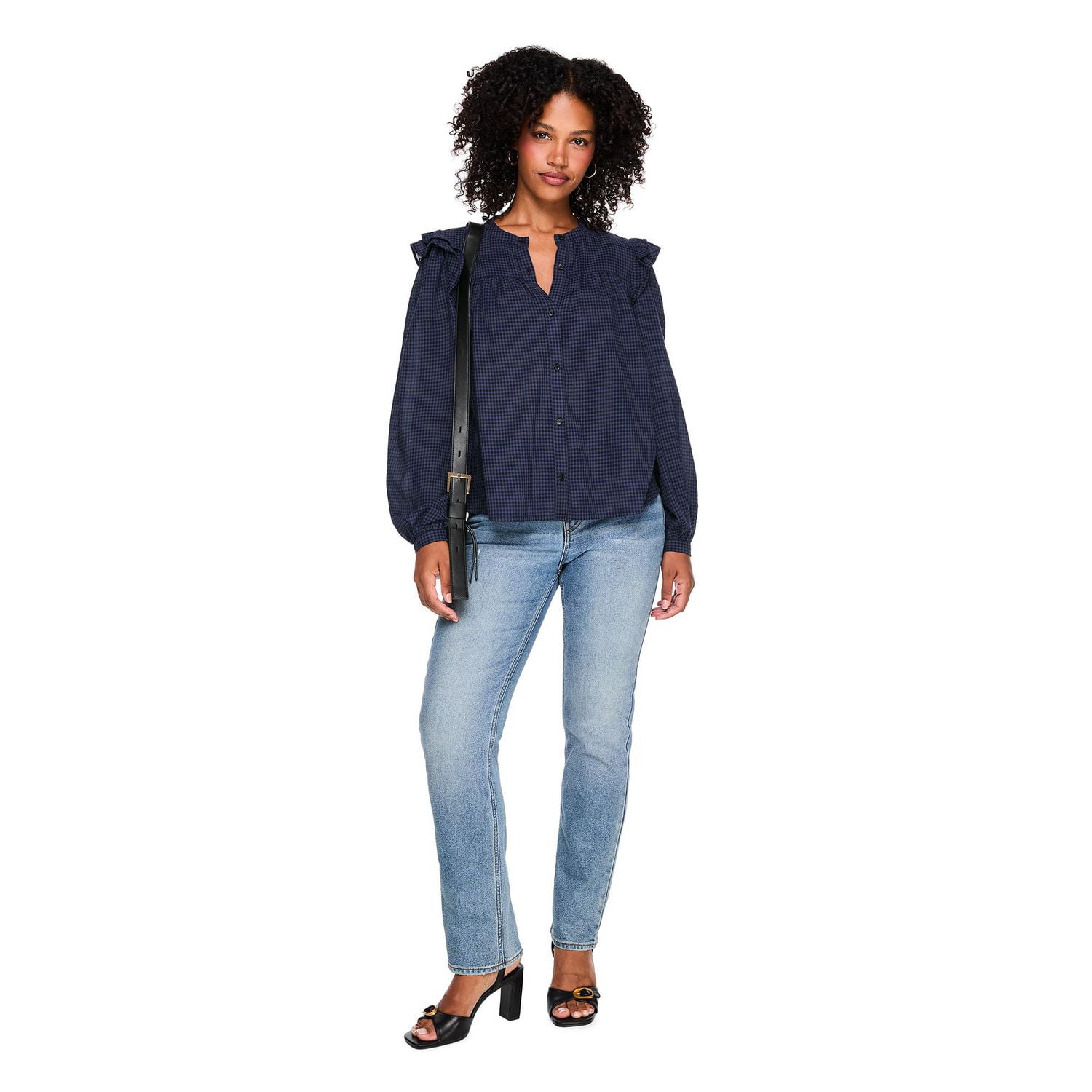 George Women's Ruffled Long-Sleeve Top