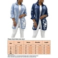 thumbnail image 2 of LUXUR Women Distressed Denim Trucker Jackets Hole Fall Jean Jacket Navy Blue 2XL, 2 of 7