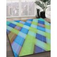 thumbnail image 3 of Ahgly Company Tapis d'Intérieur Lavable à la Machine, Carré, Transitionnel, Vert Algue, Tapis de Zone, 5 Pieds Carré, 3 of 7