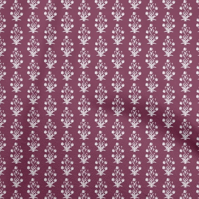 oneOone Polyester Spandex Magenta Fabric Asian Block Print Craft Projects Decor Fabric Printed By The Yard 56 Inch Wide