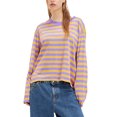 thumbnail image 1 of Gupgi Women's Striped Pullover Spring Loose Sweatshirt Casual Long Sleeve Crew Neck Tops, 1 of 8