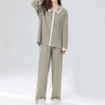 thumbnail image 5 of LSLJS Ensemble de Pyjama pour Femme à Col Rabattu, Tenue d'Intérieur, Haut à Manches Longues, Pantalon, Nuisette de Pyjama, Ensembles de Pyjama pour Femmes, Cadeaux pour Femmes, 5 of 5