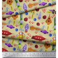 thumbnail image 2 of Soimoi Rayon Fabric Rocket,Planet & Astronaut Cartoon Fabric Prints by Yard 42 Inch Wide, 2 of 3
