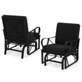 thumbnail image 1 of Gymax 2PCS Patio Glider Chair Single Outdoor Rocking Chair w/ Seat & Back Cushions Black, 1 of 10