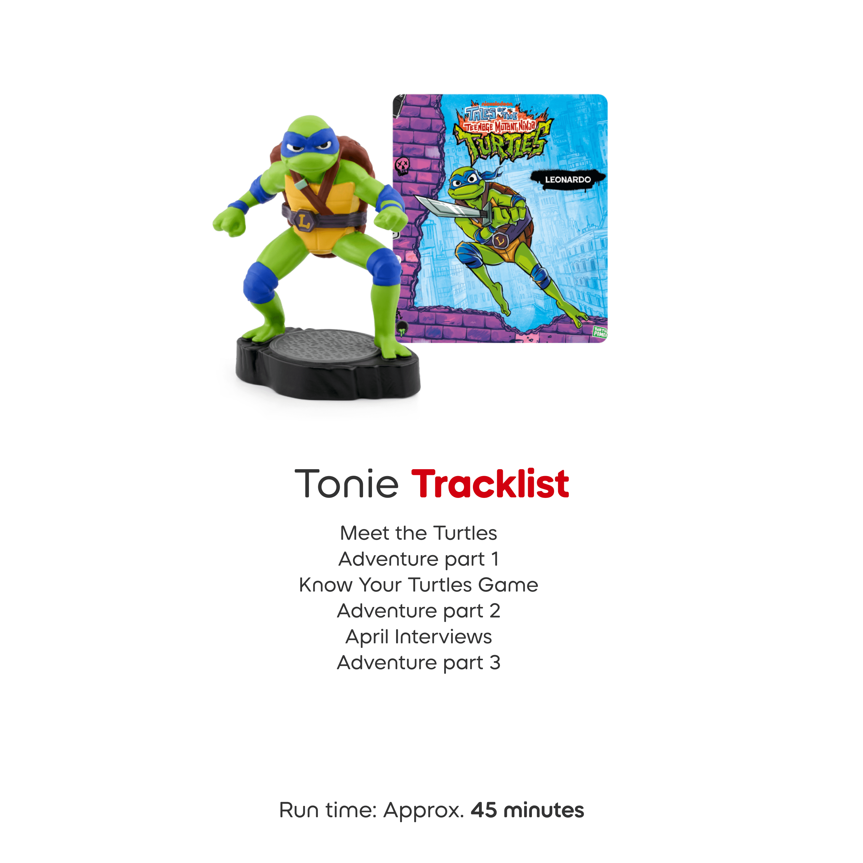 Figurine Tonie Tortues Ninja Leonardo – Personnage Audio Pour Toniebox – Histoires Dès 3 Ans – 47 Min
