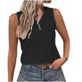 thumbnail image 1 of Timegard Womens Tank Tops Eyelet V Neck Button Slim Fitting Sleeveless Tops Casual Summer Beach Vacation, 1 of 5