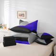 thumbnail image 5 of YST Navy Blue Black Gray Comforter Set, Rustic Farmhouse Bedding, 7-Piece, King, Patchwork Geometric Triangle, Modern Abstract, 5 of 5