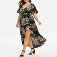 thumbnail image 5 of TIMIFIS Robe d'Été Boho Décontractée pour Femme à Imprimé Floral, Col en V, Manches Courtes, Plage, Taille Haute, Longue Maxi, 5 of 5