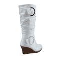 thumbnail image 4 of Bottes Mode pour Femmes à Fermeture Éclair Hauteur Genou, Talon Compensé Décontracté, Chaussures d'Hiver ( Blanc, 6), 4 of 5