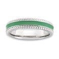thumbnail image 1 of Bague Empilable Verte en Argent Sterling 925 Ed, 1 of 7