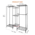 thumbnail image 2 of Wire Garment Rack Closet Wardrobe with Hanging Rod, Heavy Duty Freestanding Metal Hanging Clothes Rack Adjustable Storage Shelves Max Load 396lbs, 2 of 9