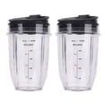 thumbnail image 1 of 2 Pcs 18Oz Replacement Ninja Blender Cups with Lid for Ninja Auto IQ BL480 BL642 BL450 BL682 BL480, BL490, BL640 BL680, 1 of 8