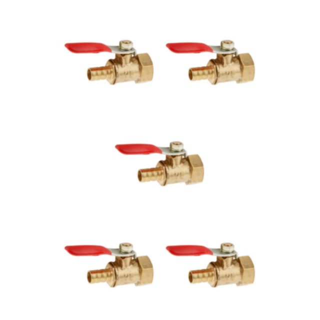 ZheElen Valve à Bille en Laiton Fileté Polyvalent pour de Multiples Utilisations 16mm 8mm Rouge 5Set