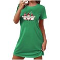 thumbnail image 1 of Levmjia Nuisettes en Coton pour Femmes à Manches Courtes, Vêtements de Nuit Doux d'Été, Confortables, Coupe Ample, Robe de Nuit Imprimée à Col Rond pour Grande Taille, Pyjamas Décontractés pour la Maison, 1 of 2