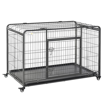PawHut Cage pour Chien Pliable Robuste pour Très Grands Chiens, 49 Pouces x 30 Pouces x 32 Pouces