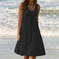 thumbnail image 2 of Yuyuzo Robes d'Été pour Femmes Robe Décontractée d'Été pour Femmes Sans Manches à Col Rond Tunique Ample Robe Débardeur Robe Bohème de Plage pour les Vacances, 2 of 7