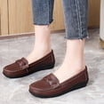 thumbnail image 2 of LOVZFMLL Mocassins Penny pour Femmes Classiques Slip On Chaussures Plates pour Travail de Bureau Décontracté Confortables à Bout Rond Ballerines Habillées Brun 9, 2 of 6