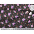 thumbnail image 2 of Soimoi Tissu en Velours à Pois, Feuilles & Roses Imprimé Floral 1 Yard 58 Pouces de Large, 2 of 3