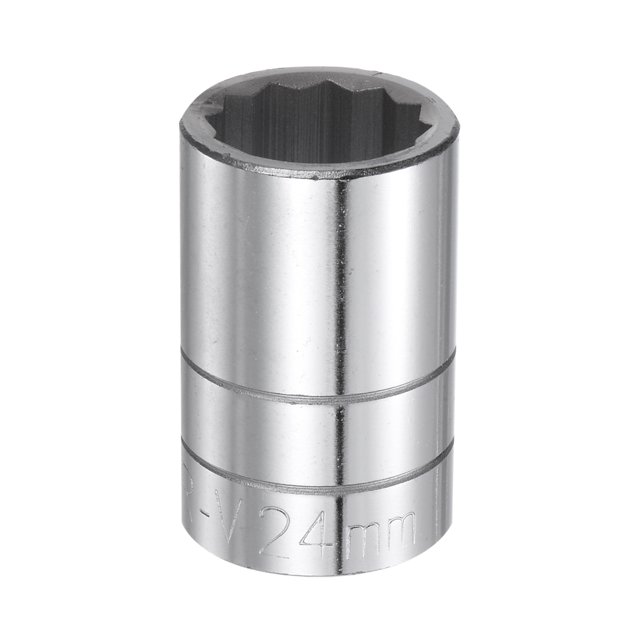 Unique Bargains 24mm 12 Point Shallow Socket 3/4' Drive Standard Metric Chromium Vanadium Steel