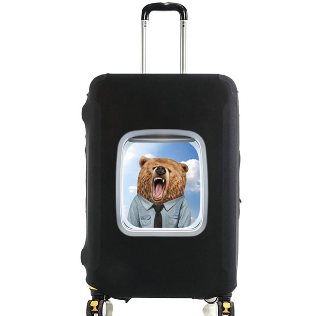 Animal Series Printed Pattern Travel Essentials Bag with 18-32 Inch Capacity Travel Accessories Trolley Case Protective Cover 8animal 052 XL