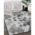 thumbnail image 3 of Ahgly Tapis Rectangulaire Lavable en Machine Intérieur Transitionnel Gris Platine, 3 Pieds x 5 Pieds, 3 of 7