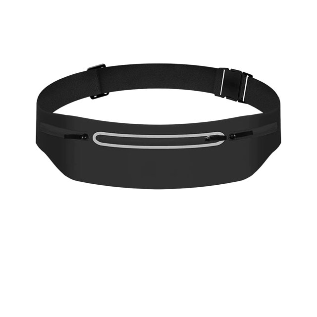 "Ultra-Light Running Waist Pack - Adjustable Lycra Belt with 3 Zippered Pockets for Phone, Keys & Cards - Reflective Strips for Night Jogging - Waterproof & Sweatproof Design for Gym, Cycling, Hiking