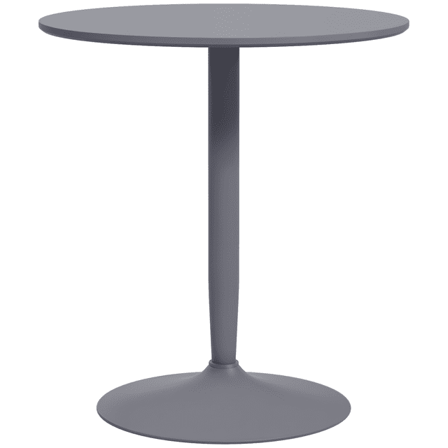 HOMCOM Round Dining Table with Steel Base, Non-slip Pad for Living Room