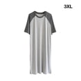 thumbnail image 3 of pitrice Chemise de Nuit pour Homme en Coton Raglan, Vêtement de Nuit Léger, Robe de Pyjama Respirante à Col Rond, Chemise de Sommeil à Empiècements, Nuisette Gris Foncé/gris Pâle TTTG, 3 of 9