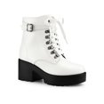 thumbnail image 1 of Unique Bargains Bottes de Combat à Cheville à Plateforme à Talon Épais pour Femmes, 1 of 8