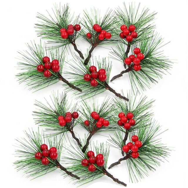 Mini Simulation Plastic Foam Pine Needles Christmas DIY Cane Circle Wreath Decoration