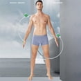 thumbnail image 3 of B91xZ Boxer Briefs Seamless Breathable Oversized Men Bulge Poch Underpants,Red XXL, 3 of 4
