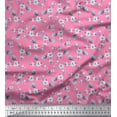 thumbnail image 1 of Soimoi polyester Crepe Fabric Leaves & Magnolia Floral Printed Fabric 1 Yard 42 Inch Wide, 1 of 5