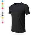 thumbnail image 4 of Compression Shirts for Men Quick Drying Summer Gym Shirts Breathable Stretchy Short Sleeve Crew Neck Basic T-Shirts for Activewear, 4 of 7