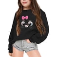 thumbnail image 1 of PMVFHDE Liquidation Chandail Grande Taille Enfants Filles Automne et Hiver à Lettres Imprimées Col Rond Manches Longues Hauts de Chandail Noir,120, 1 of 1