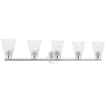 thumbnail image 1 of Vienna Vanity - 5 Light - Polished Chrome - Clear Ribbed Glass, 1 of 2