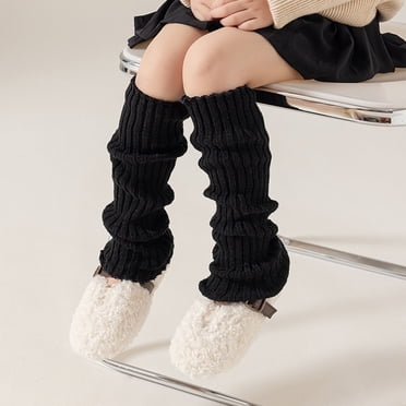 PMVFHDE Kids Clothes Leg Warmers Knitted Leg Warmers Loose Socks Knee High Leg Warmers For Girls Kids Sock Black,One Size