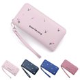 thumbnail image 2 of Womens Long Wallet Fashion Embroidery Flower Zipper Card Wallet Clutch Wallet, 2 of 9