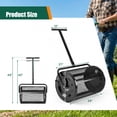 thumbnail image 3 of Gymax Compost SpreaderPeat Moss Spreader Roller w/Height-adjustable T-shape Handle Black, 3 of 10